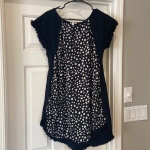 Umgee Size medium black cream high/low dress with pockets